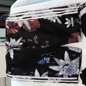 ADIDAS THREE STRIPE FLORAL SHORTS